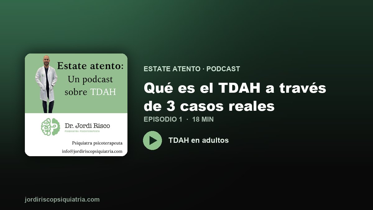 Portada del episodio 1 del podcast Estate atento sobre TDAH en adultos